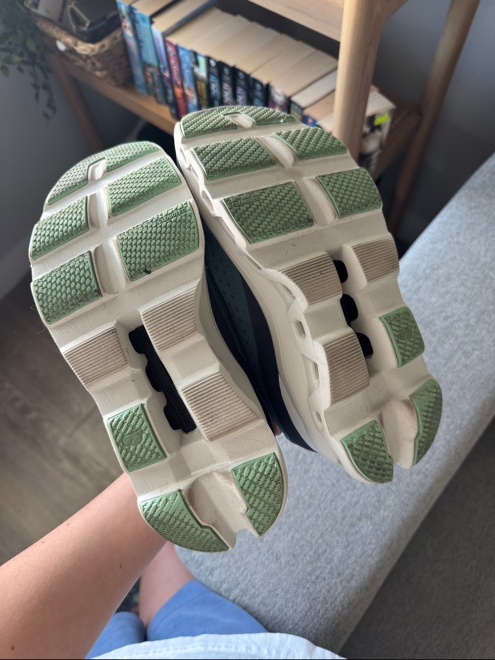 On CloudMonsters Running Shoes in Teal and White - Picture 3 of 6
